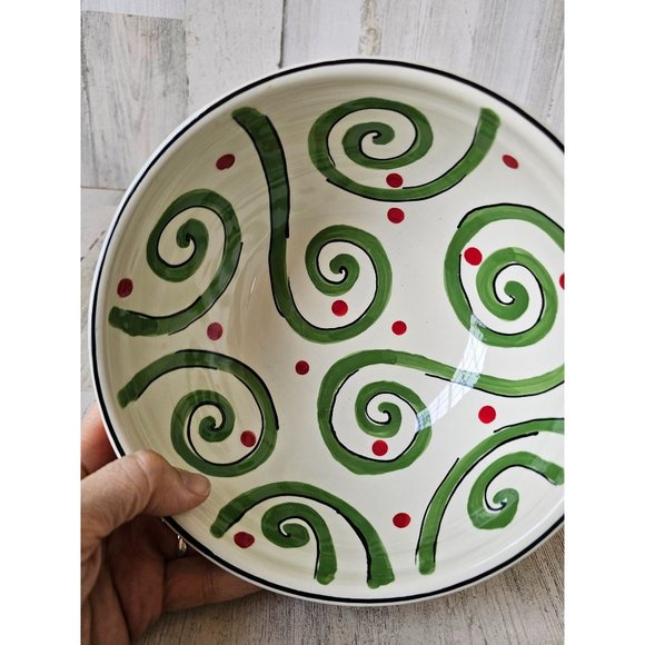 M bagwell serving bowl simply Xmas red green large salad party rare - Picture 3 of 7